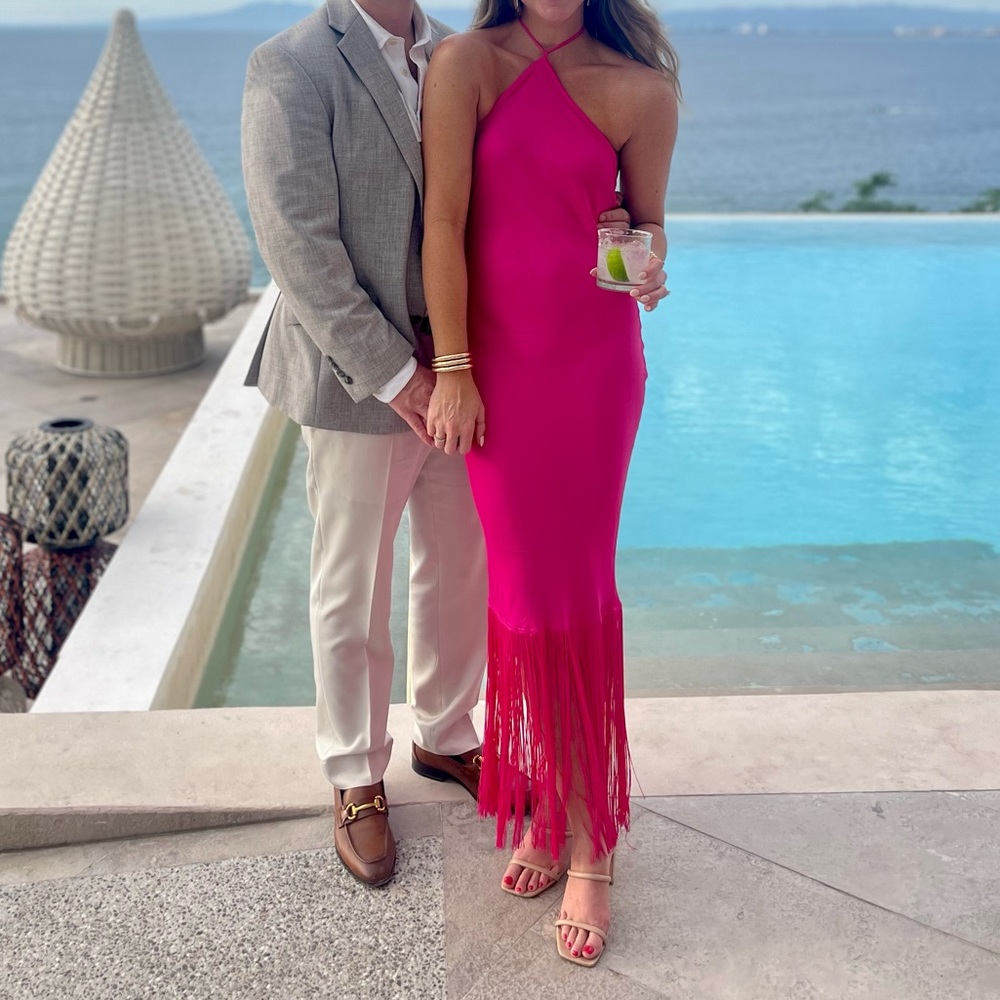 Gorgeous hot pink wedding guest dress!  Like new, worn once for a few hours